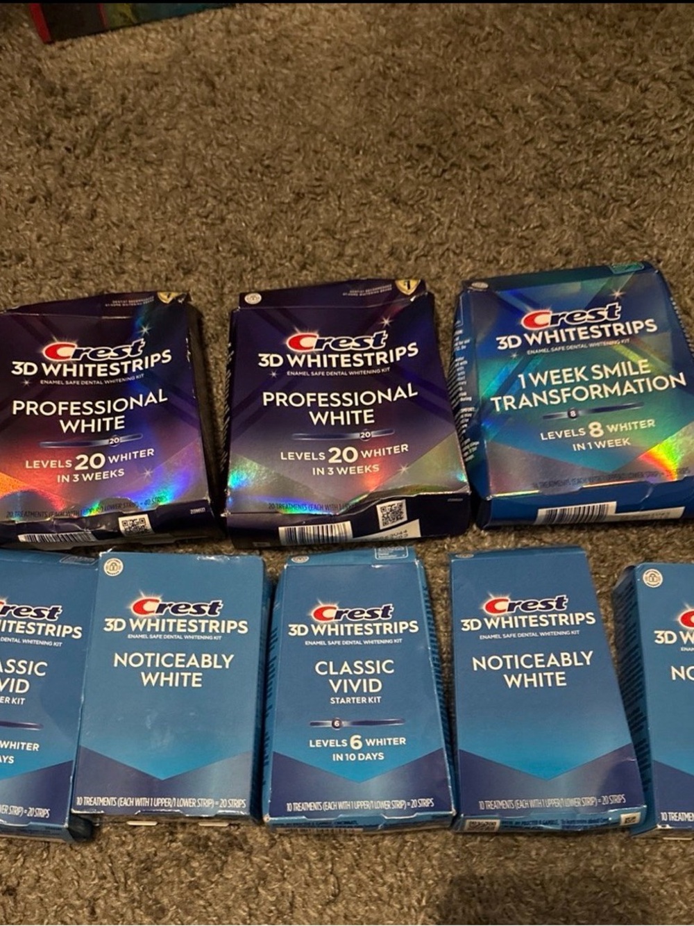 Crest 3D Whitestrips Assorted Blue Packaging Bundle